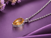 Mặt dây Đá quý tự nhiên Citrine giọt - AME Jewellery