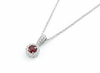 Mặt dây chuyền Đá quý tự nhiên Red Garnet Halo Pendant in Sterling Silver by AME Jewellery