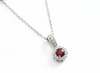 Mặt dây chuyền Đá quý tự nhiên Red Garnet Halo Pendant in Sterling Silver by AME Jewellery