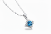 Mặt dây chuyền Đá quý tự nhiên Blue Topaz Pendant Necklace in Sterling Silver by AME Jewellery