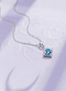 Mặt dây chuyền Đá quý tự nhiên Blue Topaz Pendant Necklace in Sterling Silver by AME Jewellery