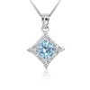 Mặt dây chuyền Đá quý tự nhiên Swiss Blue Topaz Pendant Necklace in Steling Silver by AME Jewellery