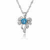 Mặt dây Đá quý tự nhiên Blue Topaz Bow Pendant Necklace in Sterling Silver by AME Jewellery