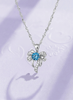 Mặt dây Đá quý tự nhiên Blue Topaz Bow Pendant Necklace in Sterling Silver by AME Jewellery