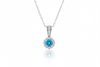Mặt dây Đá quý tự nhiên Blue Topaz Halo Pendant Necklace in Sterling Silver by AME Jewellery