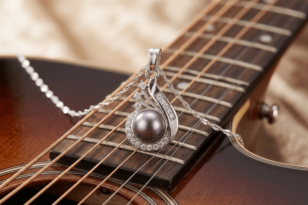 Aubergine Freshwater Cultured Pearl Pendant Necklace in Sterling Silver by AME Jewellery. Pearl is the birthstone for June and the gemstone for the 3rd and 30th wedding 