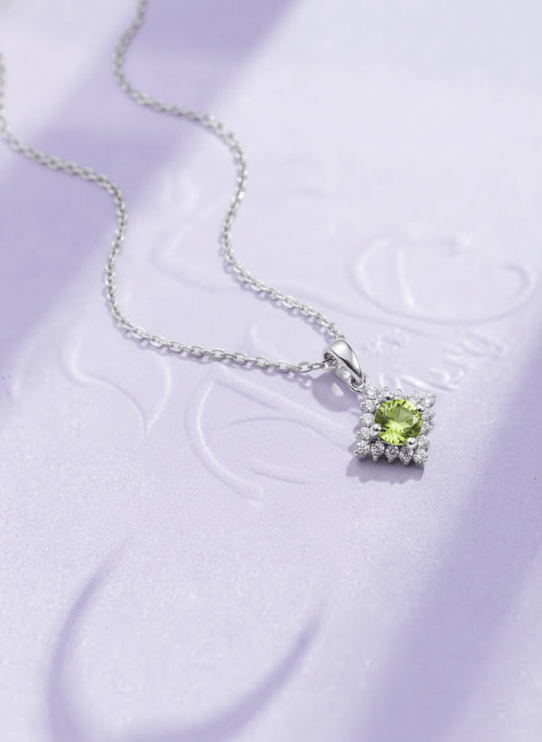Mặt dây chuyền Đá quý thiên nhiên Peridot Pendant Necklace in Sterling Silver by AME Jewellery