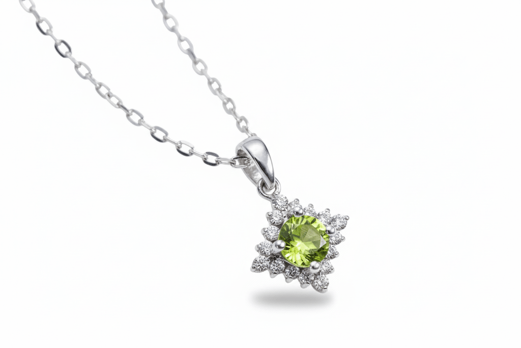 Mặt dây chuyền Đá quý thiên nhiên Peridot Pendant Necklace in Sterling Silver by AME Jewellery