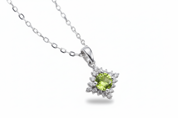 Mặt dây chuyền Đá quý thiên nhiên Peridot Pendant Necklace in Sterling Silver by AME Jewellery