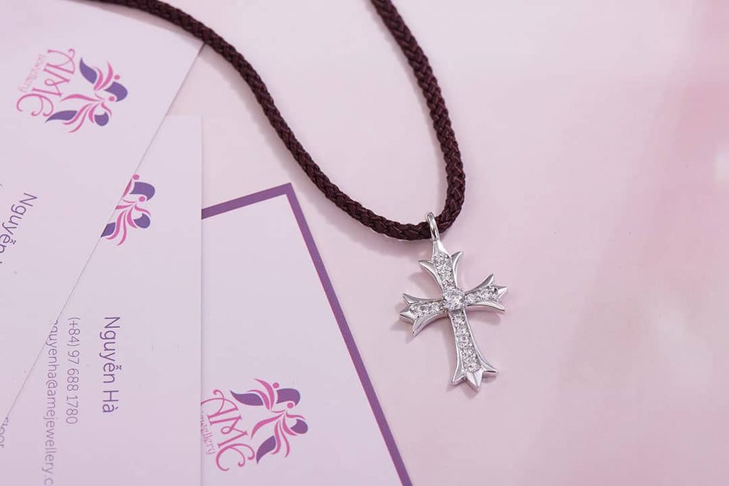 Mặt dây Thánh Giá Bạc cao cấp | Silver Cross Pendant | AME Jewellery
