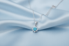 Mặt dây Đá quý tự nhiên Blue Topaz Pendant Necklace in Sterling Silver by AME Jewellery