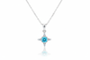 Mặt dây Đá quý tự nhiên Blue Topaz Pendant Necklace in Sterling Silver by AME Jewellery