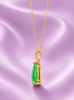 Mặt dây Vàng 14K Cẩm thạch thiên nhiên Miến Điện giọt - AME Jewellery