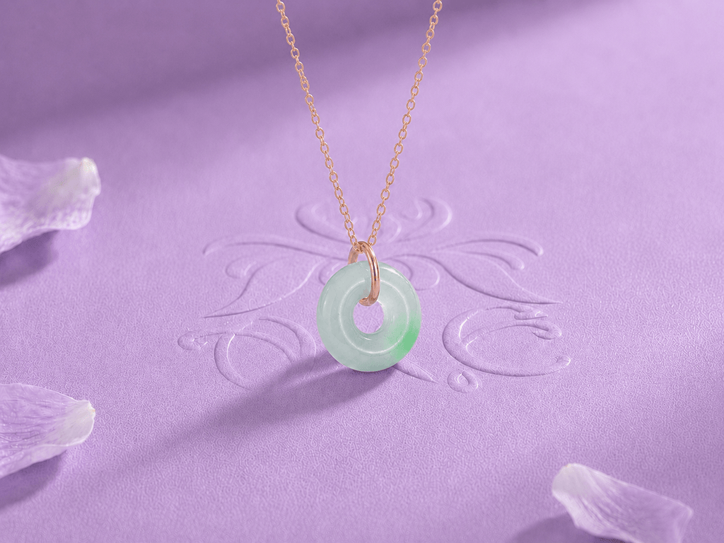 Mặt dây Vàng 14K Đồng Điếu Cẩm thạch thiên nhiên Miến Điện - AME Jewellery