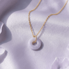 Mặt dây Vàng 14K Đồng Điếu Cẩm thạch Miến Điện màu tím - AME Jewellery
