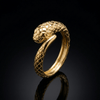 14K Yellow Gold Snake Men's Ring features a gracefully coiled snake design that wraps around the finger, crafted by AME Jewellery
