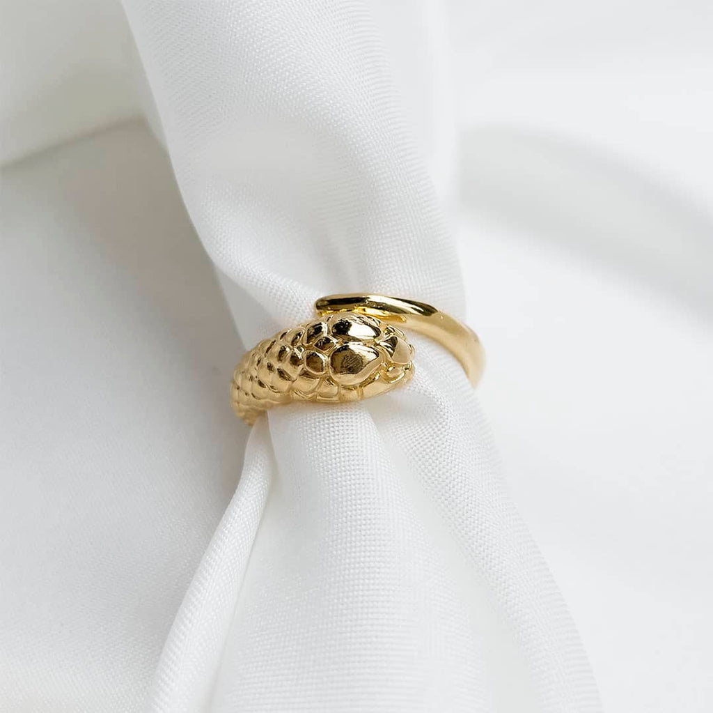 Nhẫn Nam Rắn Vàng 14K | Men's Snake Gold Ring | AME Jewellery