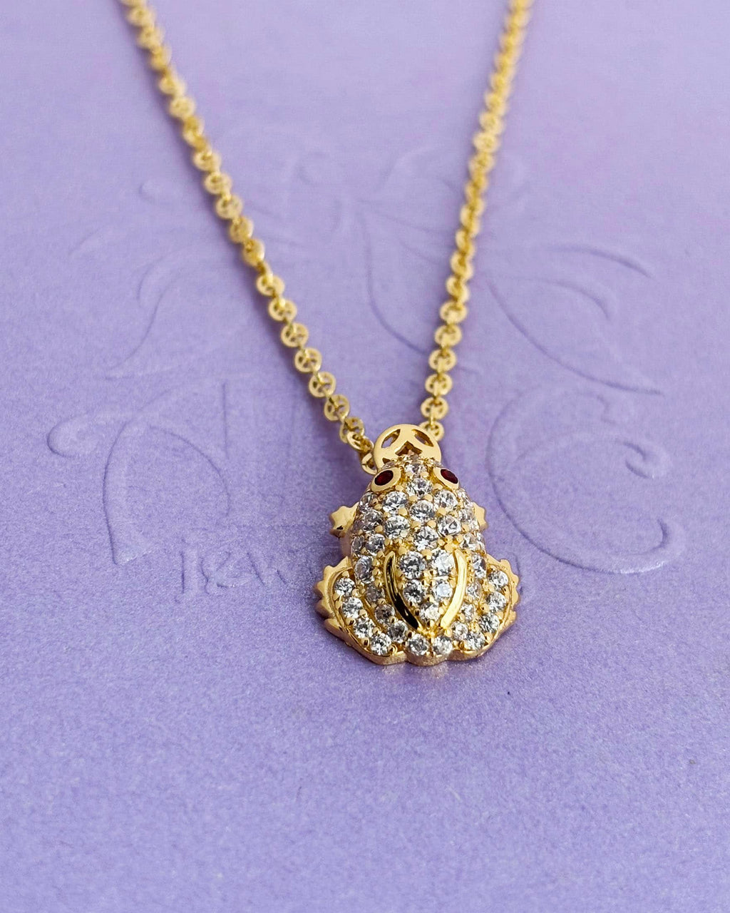 Mặt dây chuyền Vàng 14K Cóc ngậm tiền Thiềm Thừ | Lucky Money Frog or Money Toad Pendant Necklace in Yellow Gold by AME Jewellery