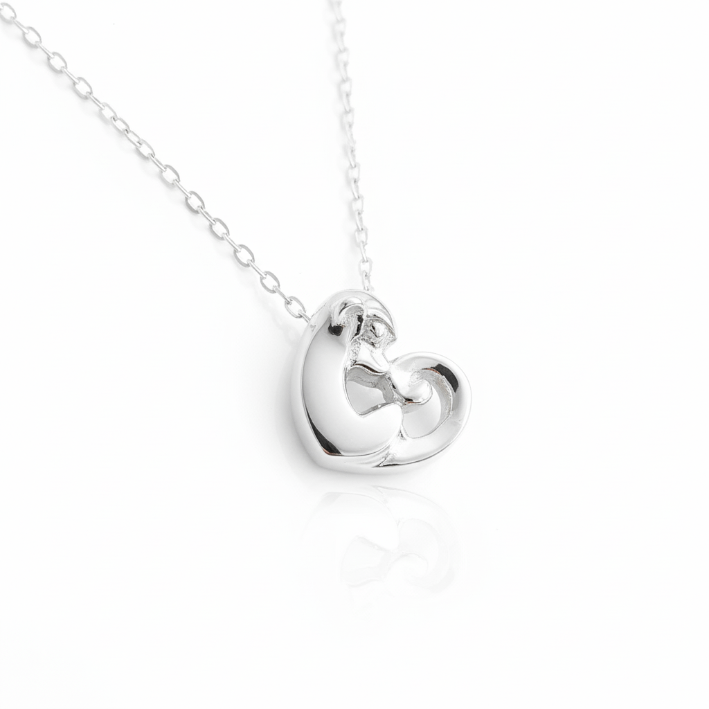 Mặt dây chuyền Khỉ Lucky Monkey Heart Pendant Necklace in Sterling Silver by AME Jewellery