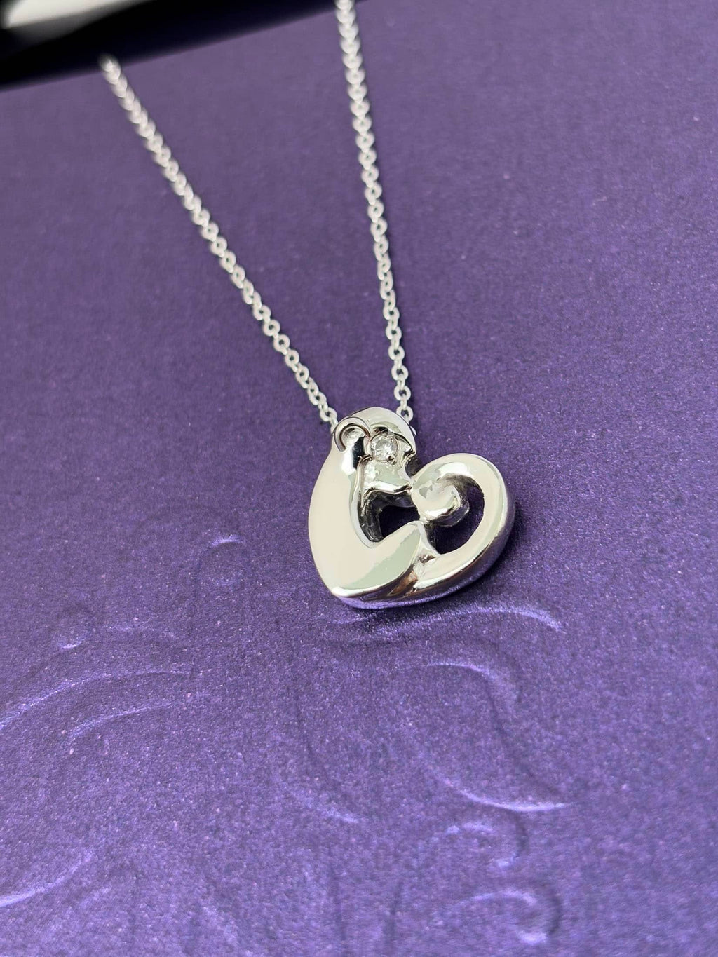 Mặt dây chuyền Khỉ Lucky Monkey Heart Pendant Necklace in Sterling Silver by AME Jewellery