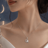 Natural Moonstone Half-Moon Pendant in Sterling Silver - AME Jewellery