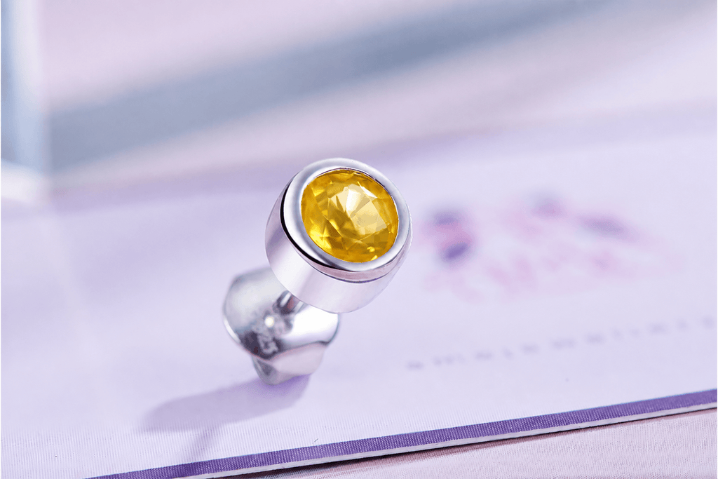 Khuyên tai Nam Đá quý tự nhiên Citrine - AME Jewellery