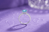 Natural Cushion-cut Blue Topaz Ring in Sterling Silver by AME Jewellery