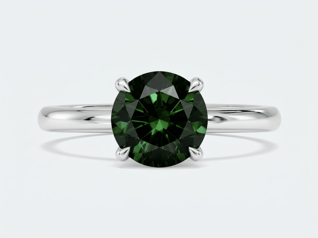 Nhẫn Vàng trắng Đá quý tự nhiên Natural Green Tourmaline Ring in 14K White Gold by AME Jewellery