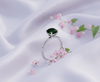 Nhẫn Vàng trắng Đá quý tự nhiên Natural Green Tourmaline Ring in 14K White Gold by AME Jewellery