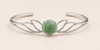 Natural Hand-Carved Jadeite Jade Rose Flower Bangle in Sterling Silver by AME Jewellery