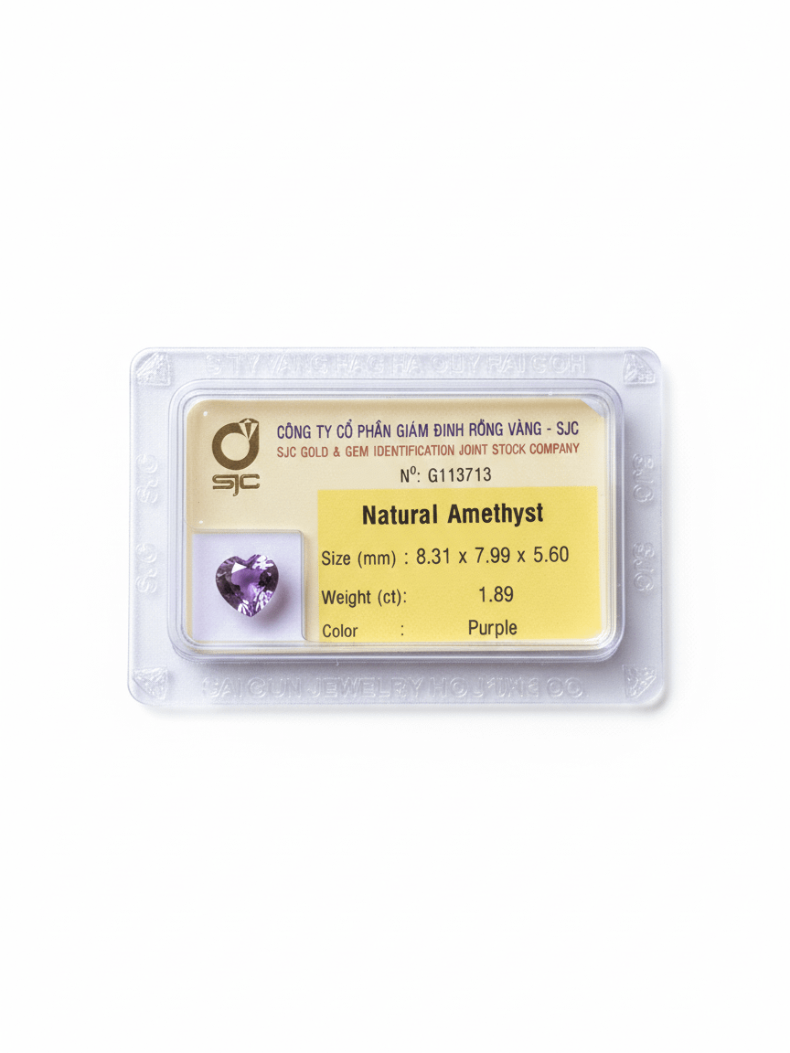 Đá quý tự nhiên Natural Heart-cut Amethyst from AME Jewellery