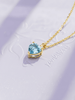 Mặt dây chuyền Vàng Đá quý tự nhiên Heart Blue Topaz Pendant in 14K Yellow Gold by AME Jewellery