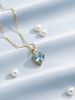 Mặt dây chuyền Vàng Đá quý tự nhiên Heart Blue Topaz Pendant in 14K Yellow Gold by AME Jewellery