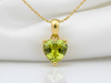 Mặt dây chuyền Vàng Đá quý tự nhiên Heart Peridot Pendant in 14K Yellow Gold by AME Jewellery