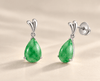 Bông tai cẩm thạch thiên nhiên hình giọt lệ - AME Jewellery