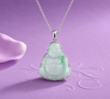 Pendentif en Bouddha Maitreya (彌勒佛) en jadéite naturelle (翡翠 Fěicuì) - AME Jewellery.