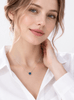 Natural London Blue Topaz Solitaire Bezel Chain Necklace in Sterling Silver by AME Jewellery