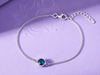 Natural London Blue Topaz Solitaire Bracelet in Sterling Silver - AME Jewellery
