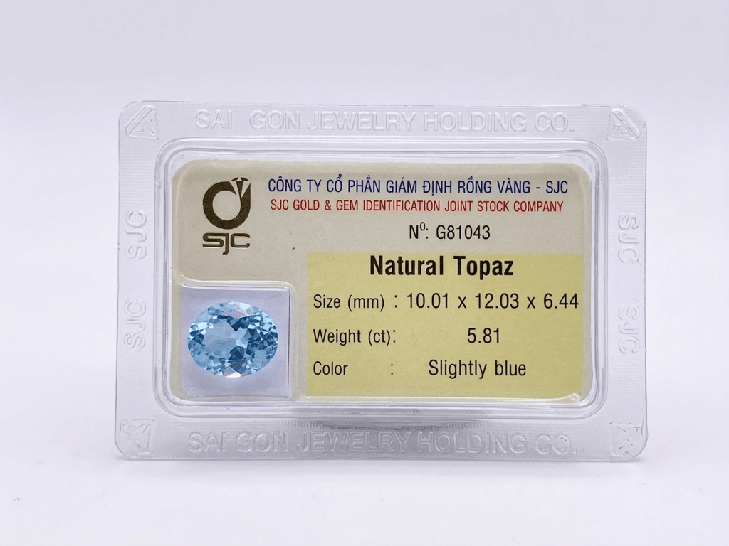 Natural oval blue topaz - AME Jewellery