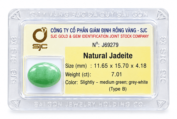 Natural Oval cabochone Green Jadeite -AME Jewellery