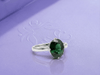 Nhẫn Vàng trắng Đá quý tự nhiên Oval Green Tourmaline Ring in 14K White Gold by AME Jewellery