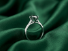 Nhẫn Vàng trắng Đá quý tự nhiên Oval Green Tourmaline Ring in 14K White Gold by AME Jewellery