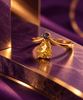 Natural Pear-cut Citrine & Blue Topaz Ring in 14K Rose Gold by AME Jewellery. 