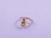 Nhẫn Vàng hồng Đá quý tự nhiên Natural Pear-cut Citrine & Blue Topaz Ring in 14K Rose Gold by AME Jewellery