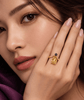 Natural Pear-cut Citrine & Blue Topaz Ring in 14K Rose Gold by AME 