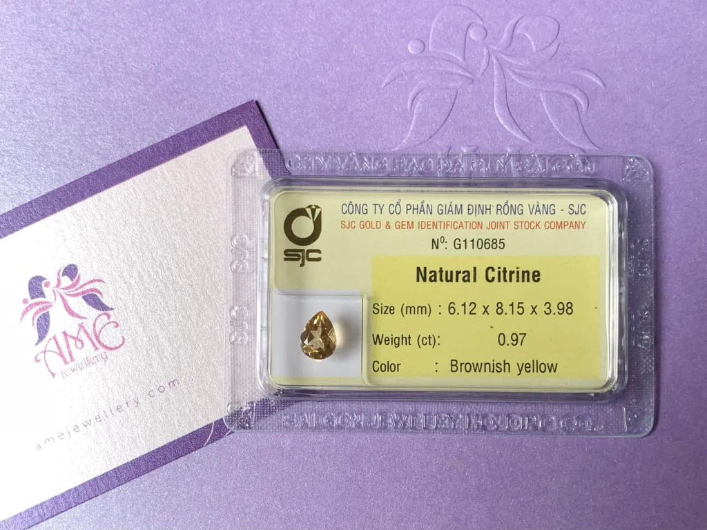 Đá quý tự nhiên Natural Pear-cut Citrine from AME Jewellery