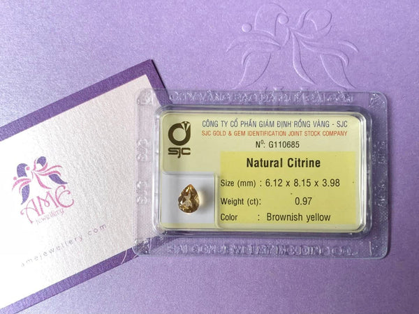 Đá quý tự nhiên Natural Pear-cut Citrine from AME Jewellery
