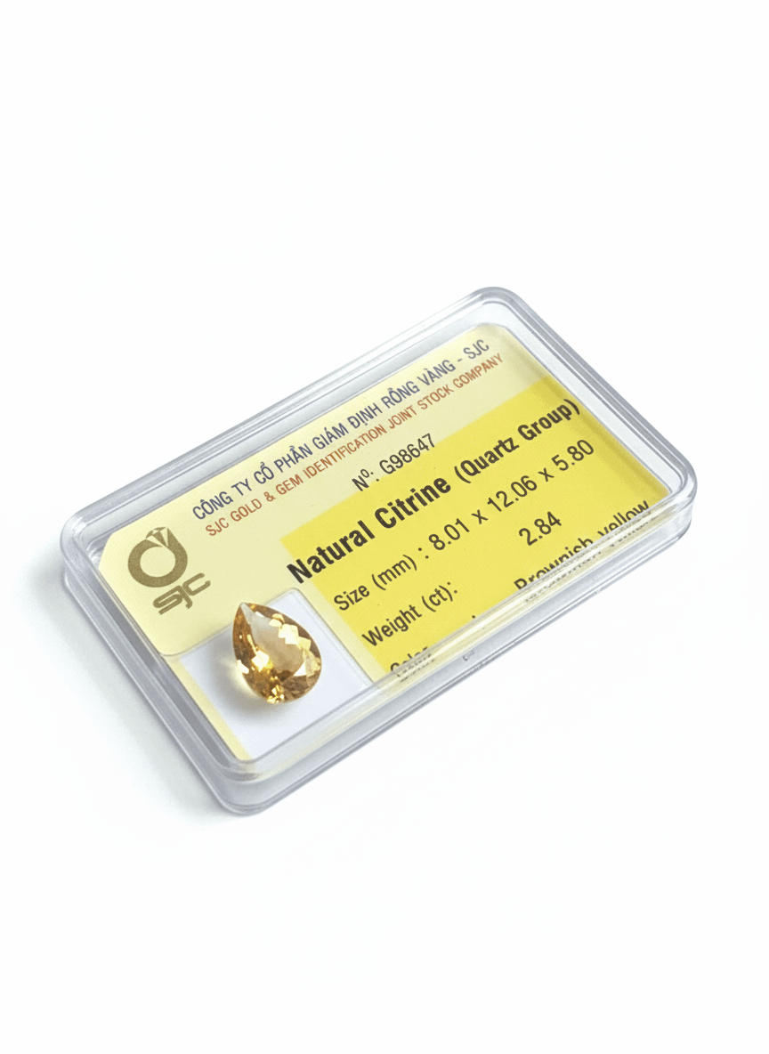 Đá quý tự nhiên Natural Pear-cut Citrine from AME Jewellery