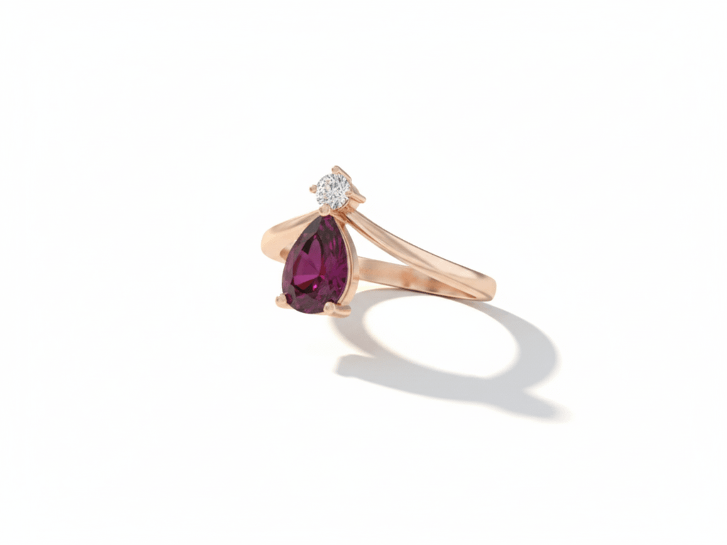 Nhẫn Vàng hồng Đá quý tự nhiên Natural Ruby & Diamond Ring in 14K Rose Gold by AME Jewellery