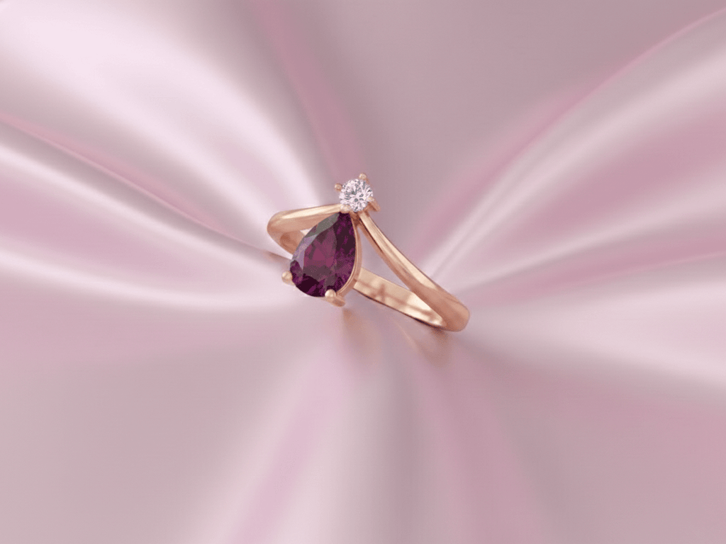 Nhẫn Vàng hồng Đá quý tự nhiên Natural Ruby & Diamond Ring in 14K Rose Gold by AME Jewellery